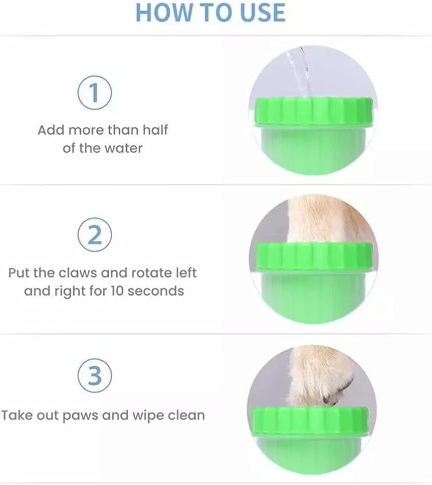 Dog Paw Cleaner, Dog Cat Paw Washer, Quickly and Effectively Clean Muddy Pet Paws Medium (Green)