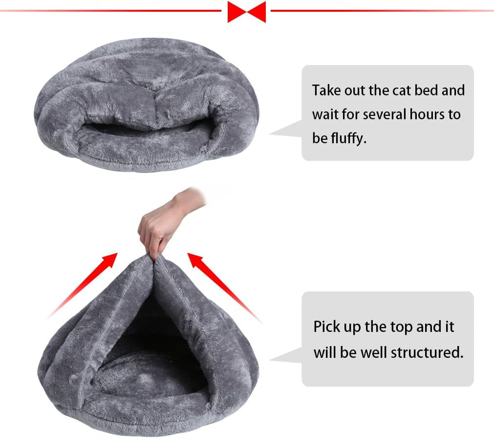 Cat Bed Cat Cave Self-Warming Cat Sleeping Bed Winter Soft Pet Bed Cozy Sleeping Cuddle for Indoor Cats Rabbit