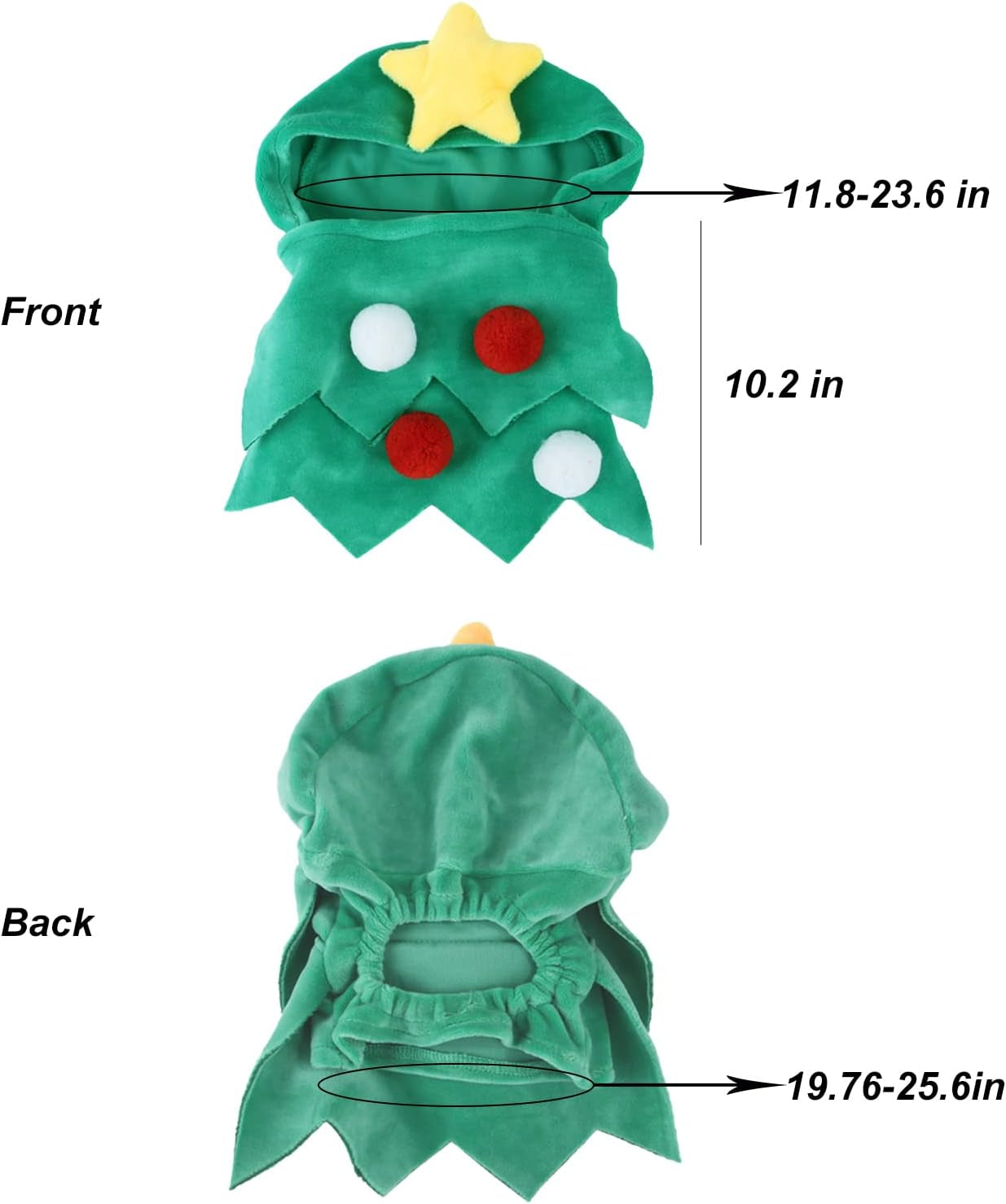 Pet Christmas Costume - Dog & Cat Tree Costume Accessory for Decoration & Party - Green