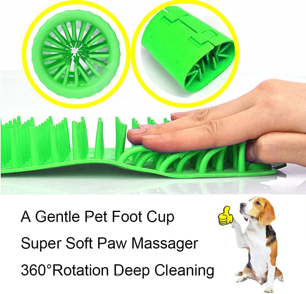 Dog Paw Cleaner, Dog Cat Paw Washer, Quickly and Effectively Clean Muddy Pet Paws Medium (Green)