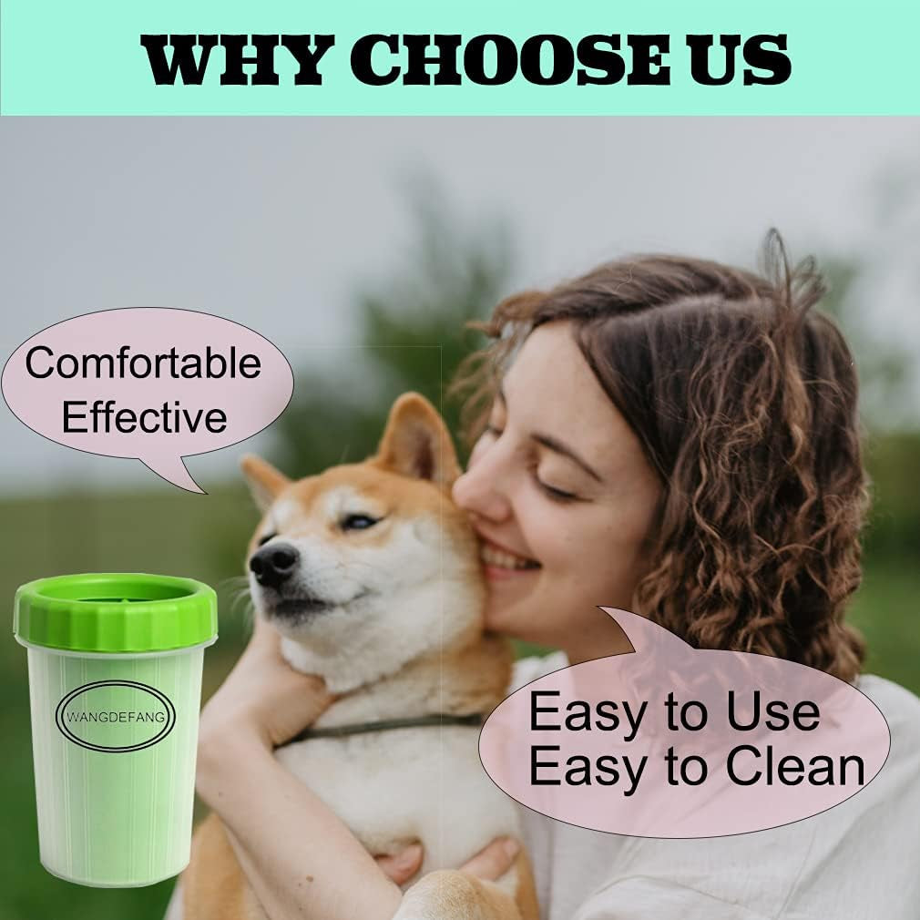 Dog Paw Cleaner, Dog Cat Paw Washer, Quickly and Effectively Clean Muddy Pet Paws Medium (Green)
