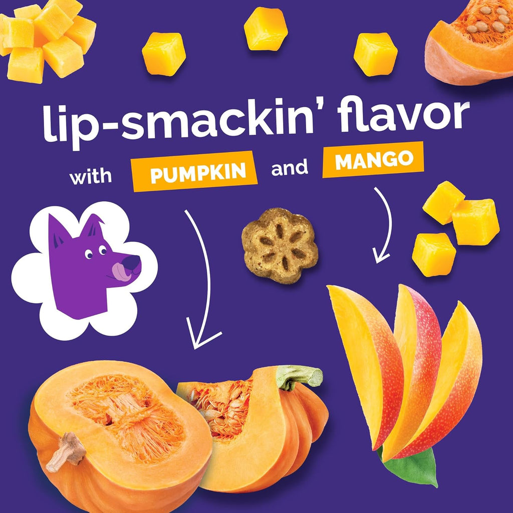 Skinny Minis Dog Treats, Healthy Pumpkin Treat for Dogs, Low Calorie & Delicious, Puppy Training, No Wheat, Corn or Soy, Made in the USA, Pumpkin and Mango Flavor, 5Oz