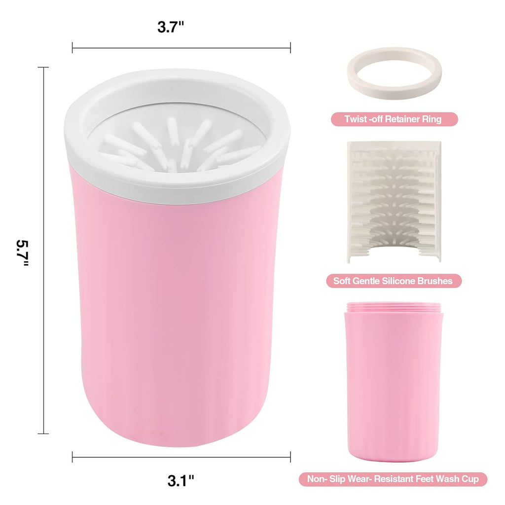 Dog Paw Washer, Dog Foot Cleaner, 2 in 1 Pet Foot Washing Cup, Brush Feet Cleaner for Large Dog