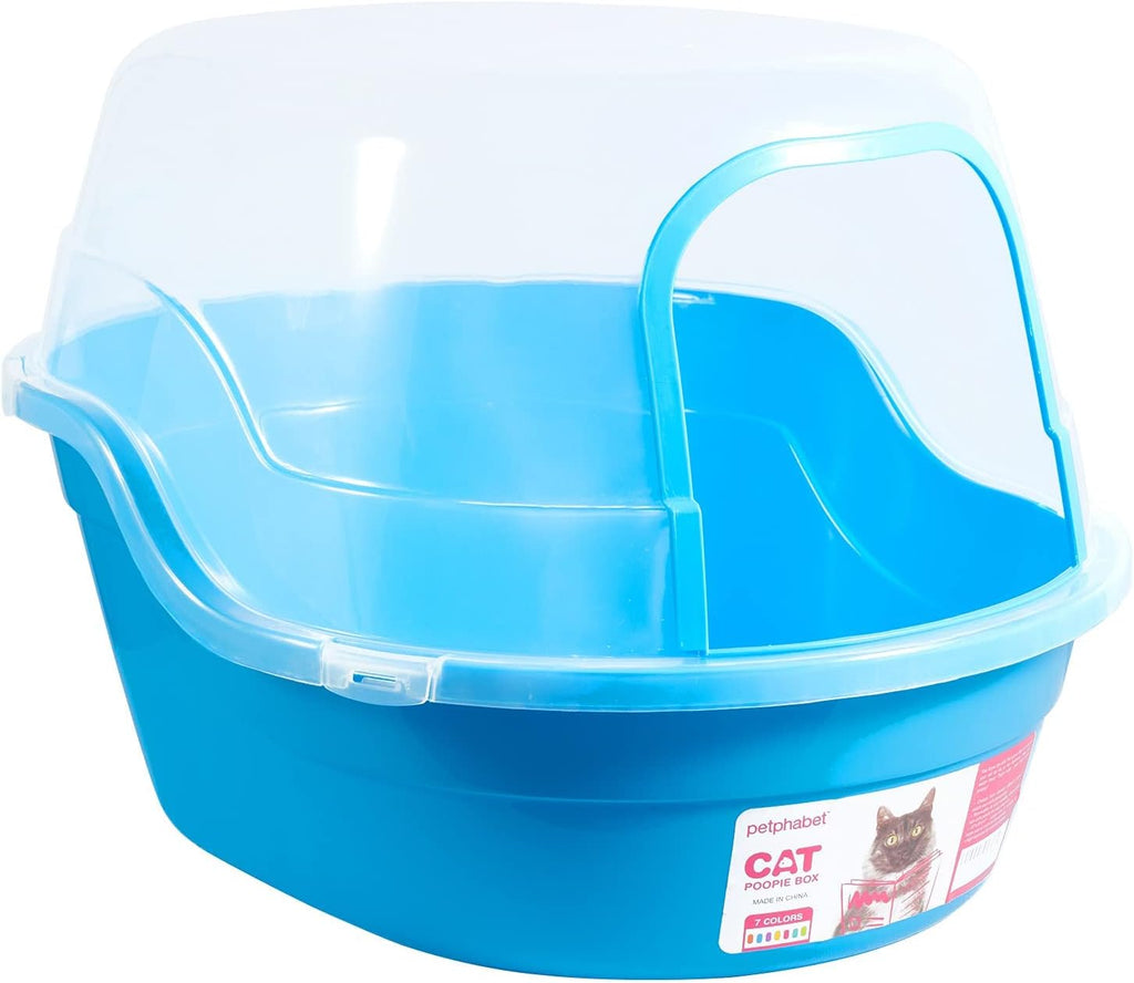Jumbo Hooded Cat Litter Box, Extra Large, Light Blue