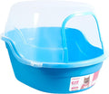 Jumbo Hooded Cat Litter Box, Extra Large, Light Blue
